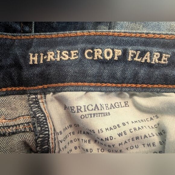 AE Ne(x)t Level Stretch Kick Boot Jeans Women’s 8 Long Light Wash Raw Hem Flare - Picture 12 of 13